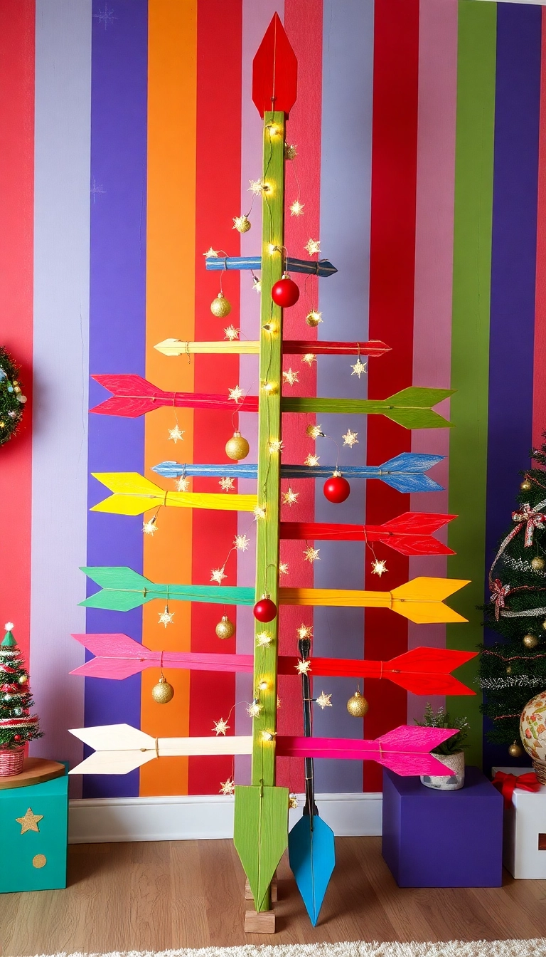 21 Wood Christmas Trees DIY That Will Light Up Your Holiday Spirit! - 14. Wooden Arrow Tree