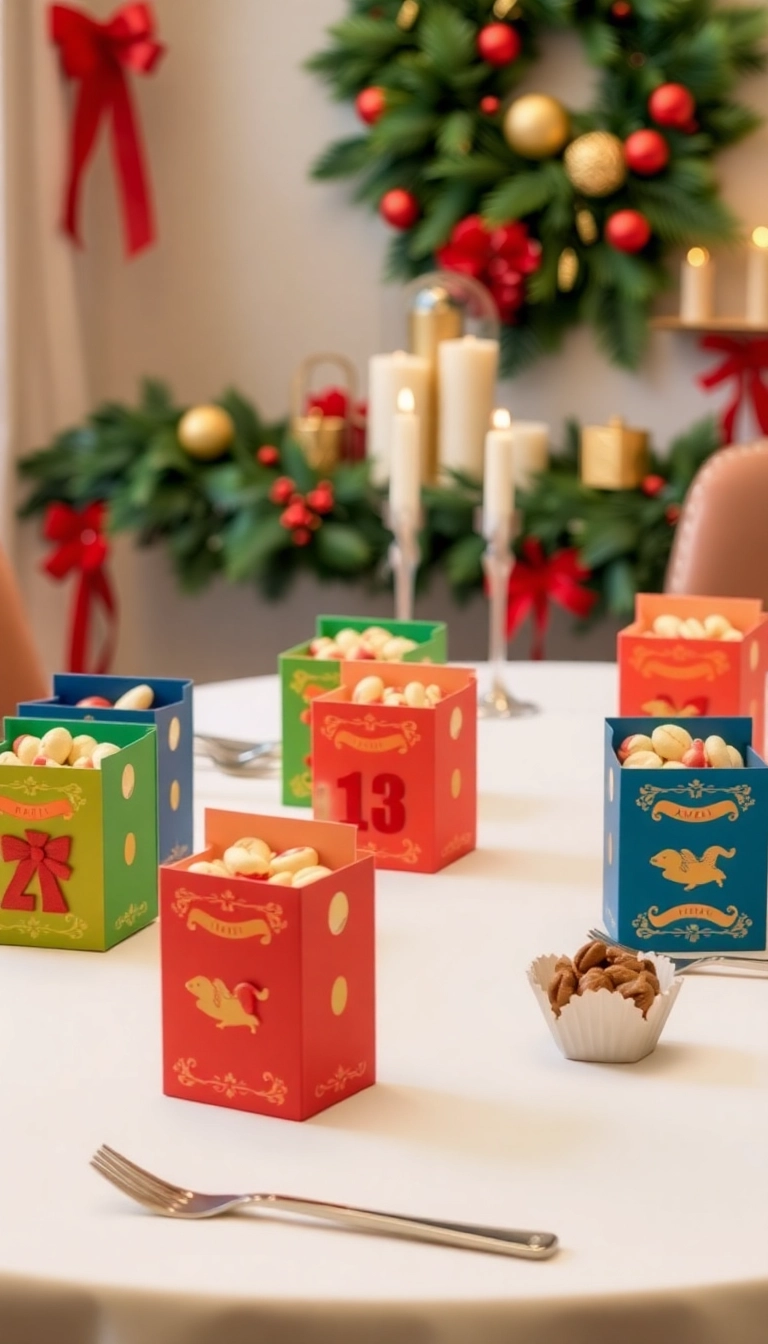 21 Creative DIY Christmas Place Setting Ideas That Will Wow Your Guests! - 9. Advent Calendar Place Settings