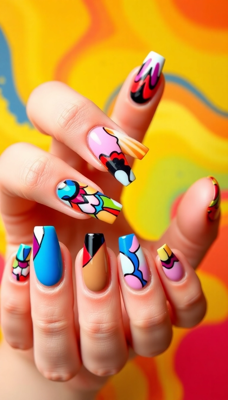 23 Gorgeous Acrylic Nail Ideas That'll Make Heads Turn (Especially #8!) - 13. Artistic Abstract