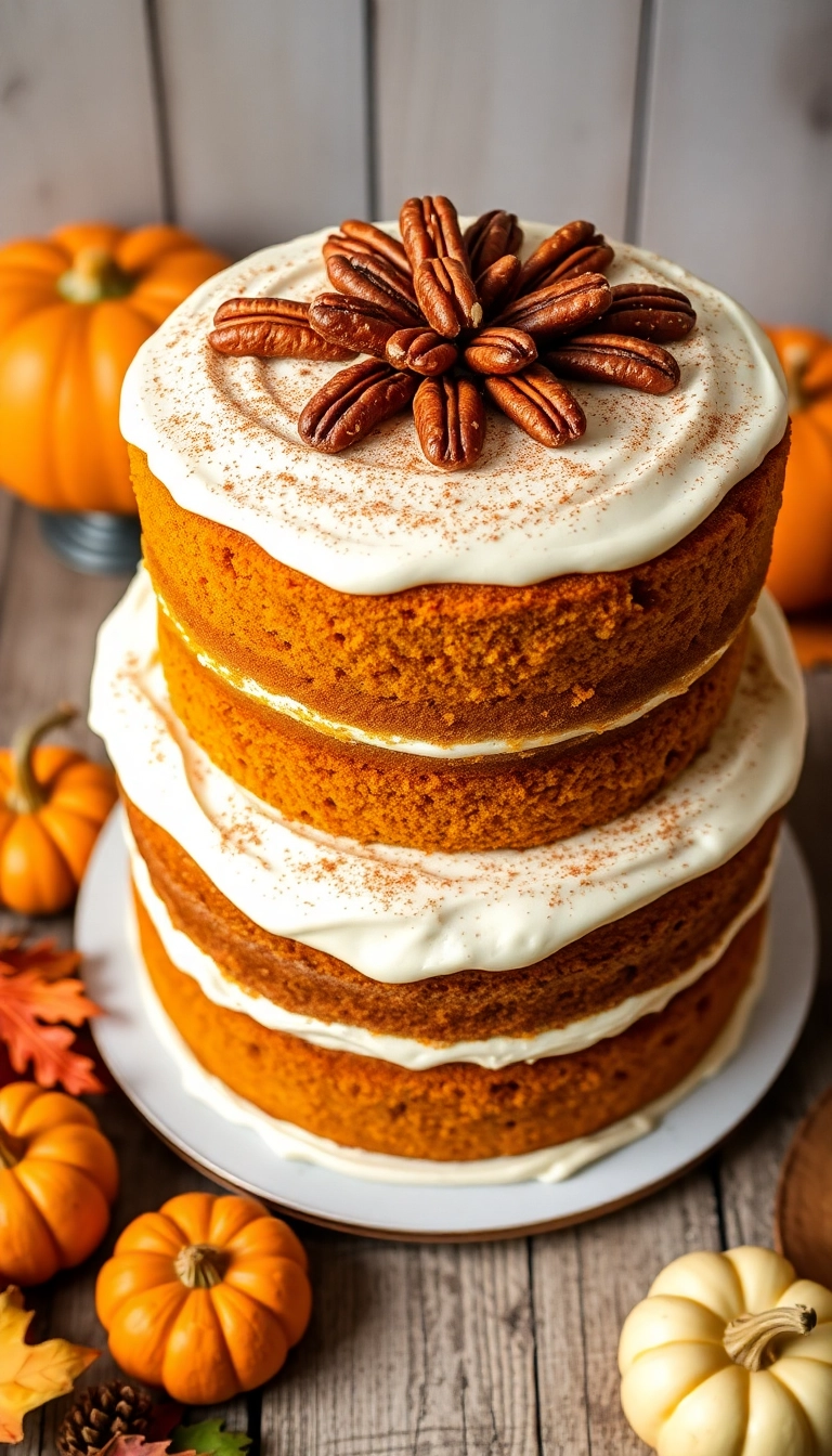 21 Fall-Themed Cake Ideas That'll Make Your Taste Buds Dance! - 1. Pumpkin Spice Layer Cake