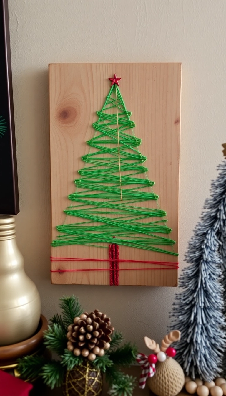 15 Easy DIY Christmas Decor Projects That Will Impress Your Guests (and Save You Money!) - 7. Holiday String Art