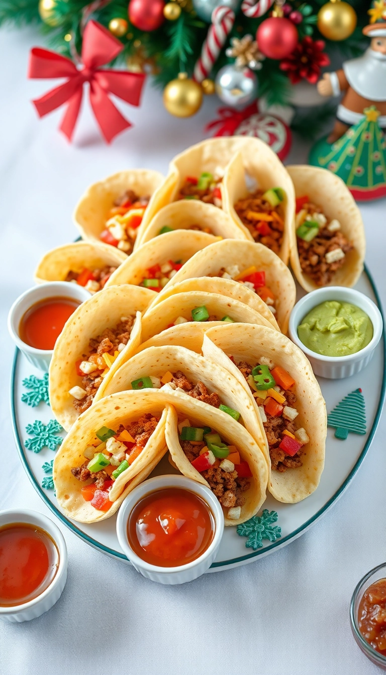 22 Festive Appetizers to Make Your Christmas Party Unforgettable (Don't Miss #7!) - 16. Mini Tacos