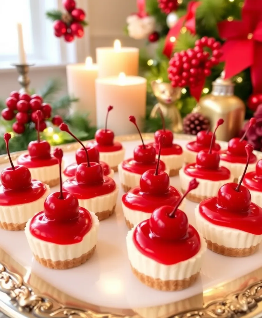 22 Easy Christmas Desserts You Can Make in Under 30 Minutes! - 18. Maraschino Cherry Cheesecake Bites