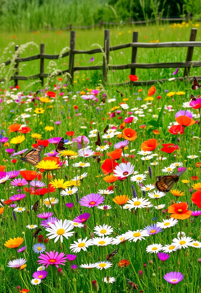 18 Colorful Flower Garden Ideas That Will Attract Pollinators (Wait Until You See #6!) - 2. Whimsical Wildflower Meadows