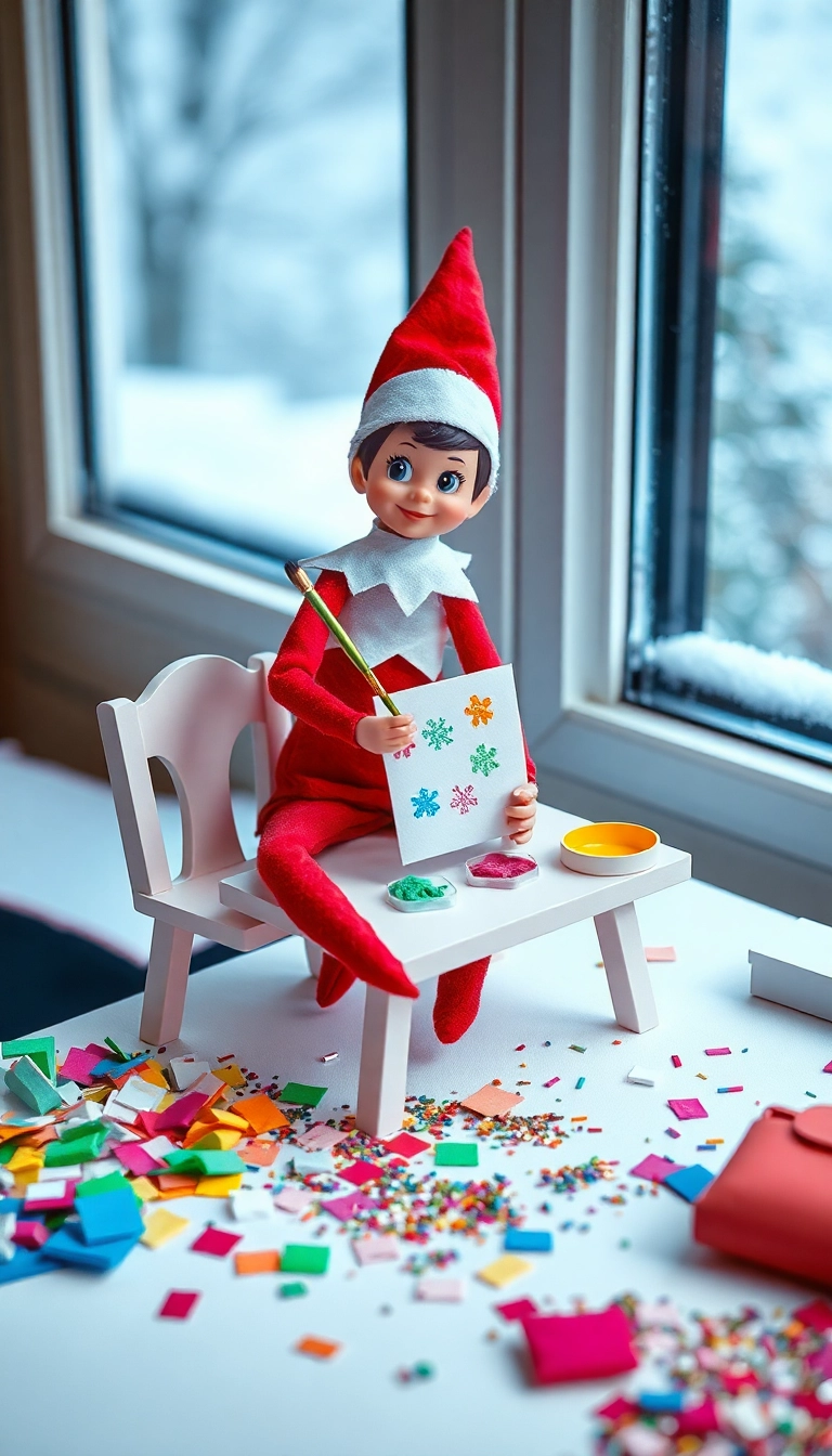 10 Easy Elf on the Shelf Ideas That'll Save Busy Parents Time and Stress! - 3. Elf’s Craft Corner