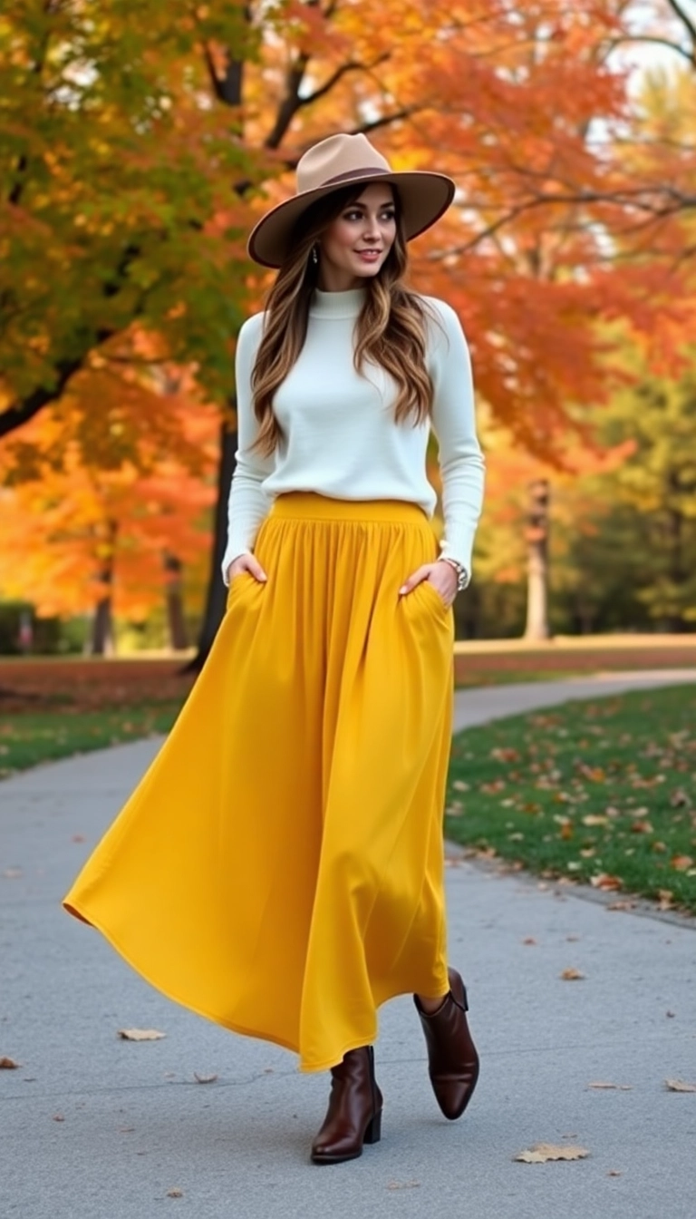 15 Stunning Thanksgiving Outfits to Elevate Your Holiday Style - 5. Flowy Maxi Skirt