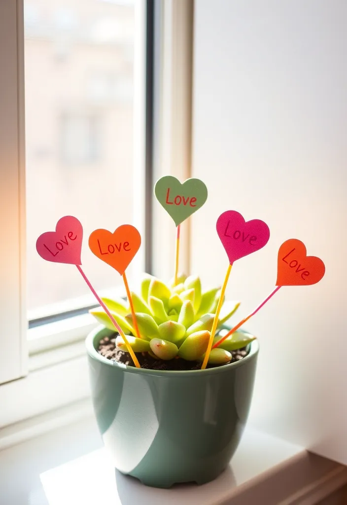 11 DIY Valentine Gifts That Are So Easy, You'll Wonder Why You Didn't Make Them Sooner! - 8. Potted Plant with Love Notes