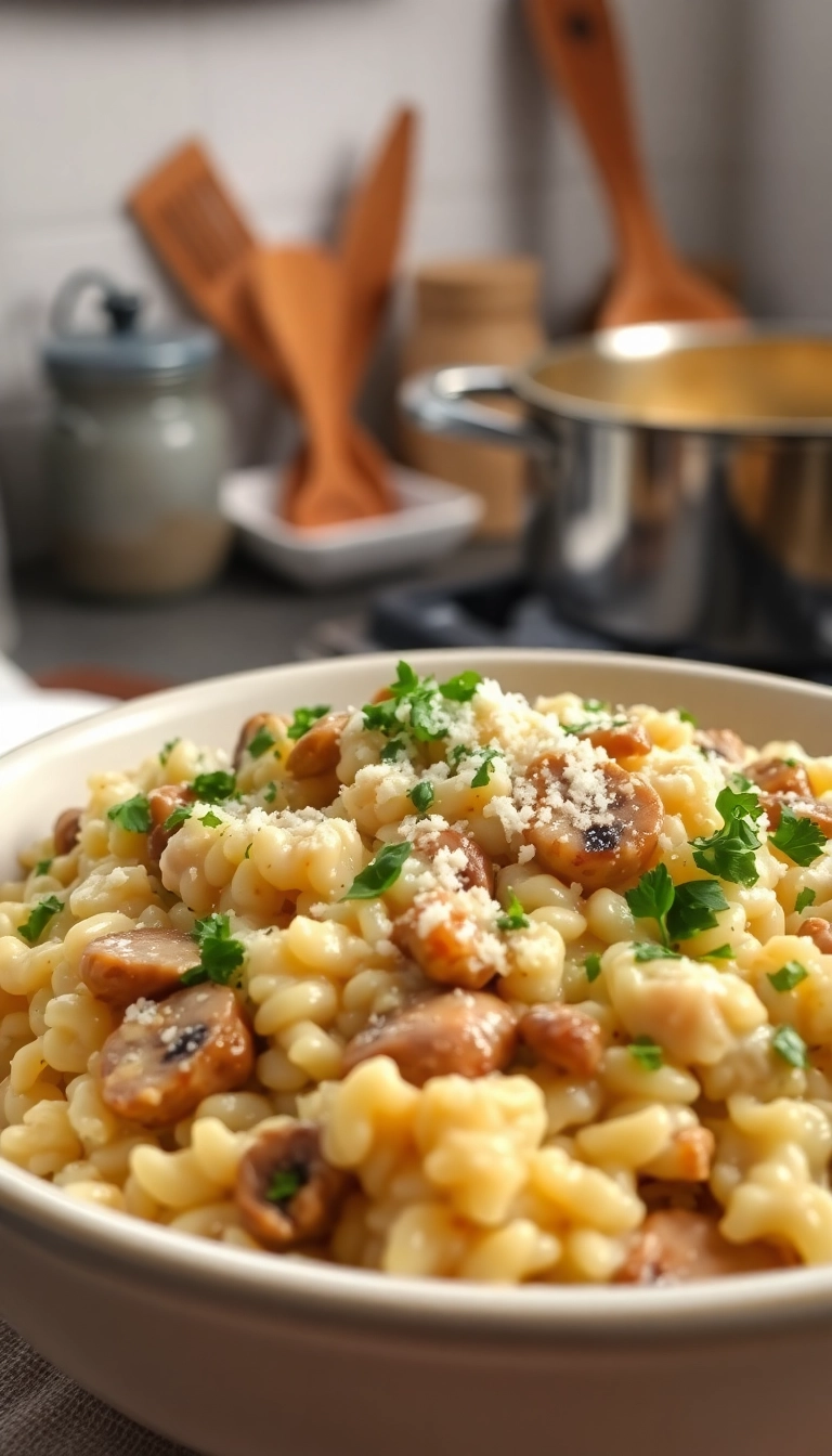 19 Cozy Dinner Ideas That'll Warm Your Heart and Home! - 1. Creamy Chicken and Mushroom Risotto