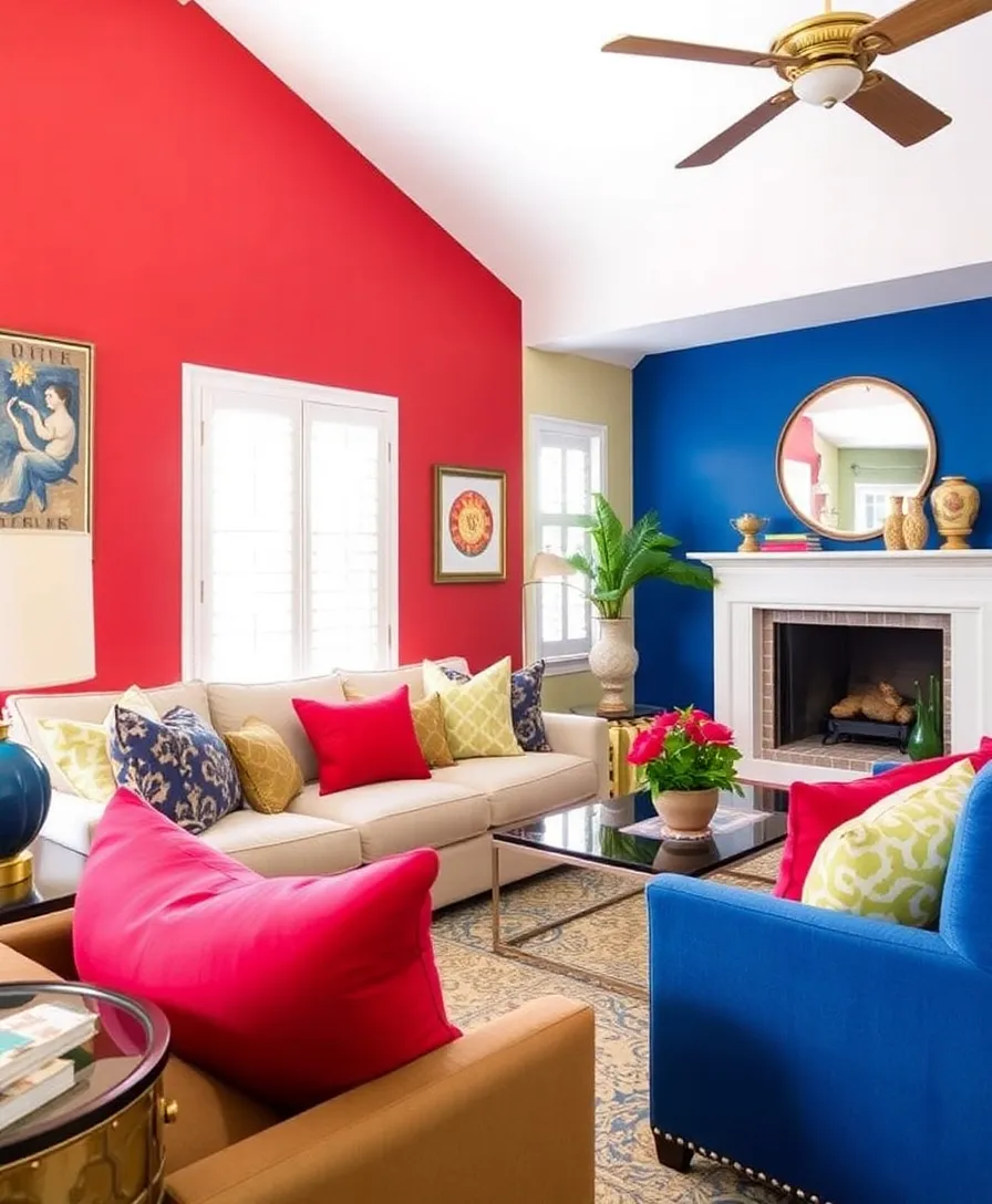 17 Stunning Living Room Makeovers Under $500 (You Won't Believe #8!) - 15. Bold Accent Colors