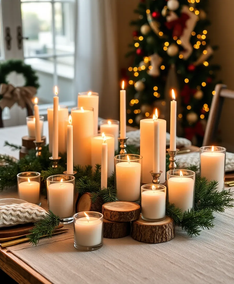 16 Gorgeous Christmas Table Decor Ideas That Will Dazzle Your Guests. - 11. Cozy Candlelit Ambiance