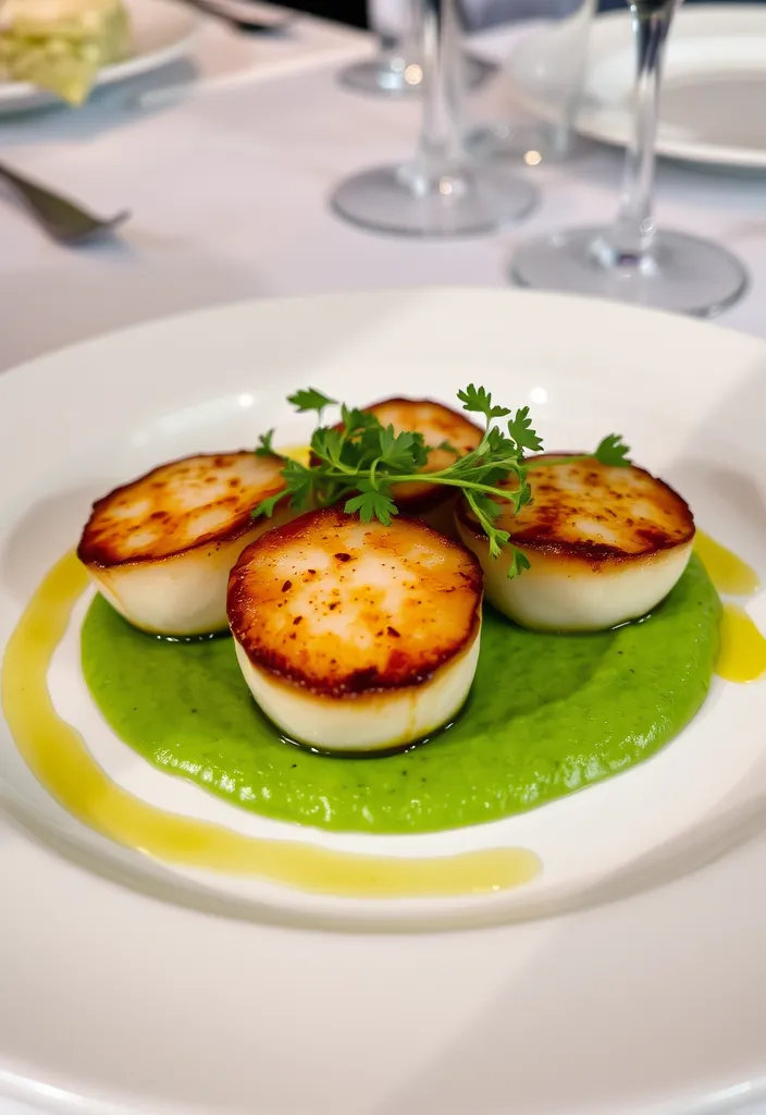 15 Romantic Valentine's Day Dinner Ideas That Will Melt Your Heart (Number 7 Is a Must-Try!) - 12. Pan-Seared Scallops with Pea Purée