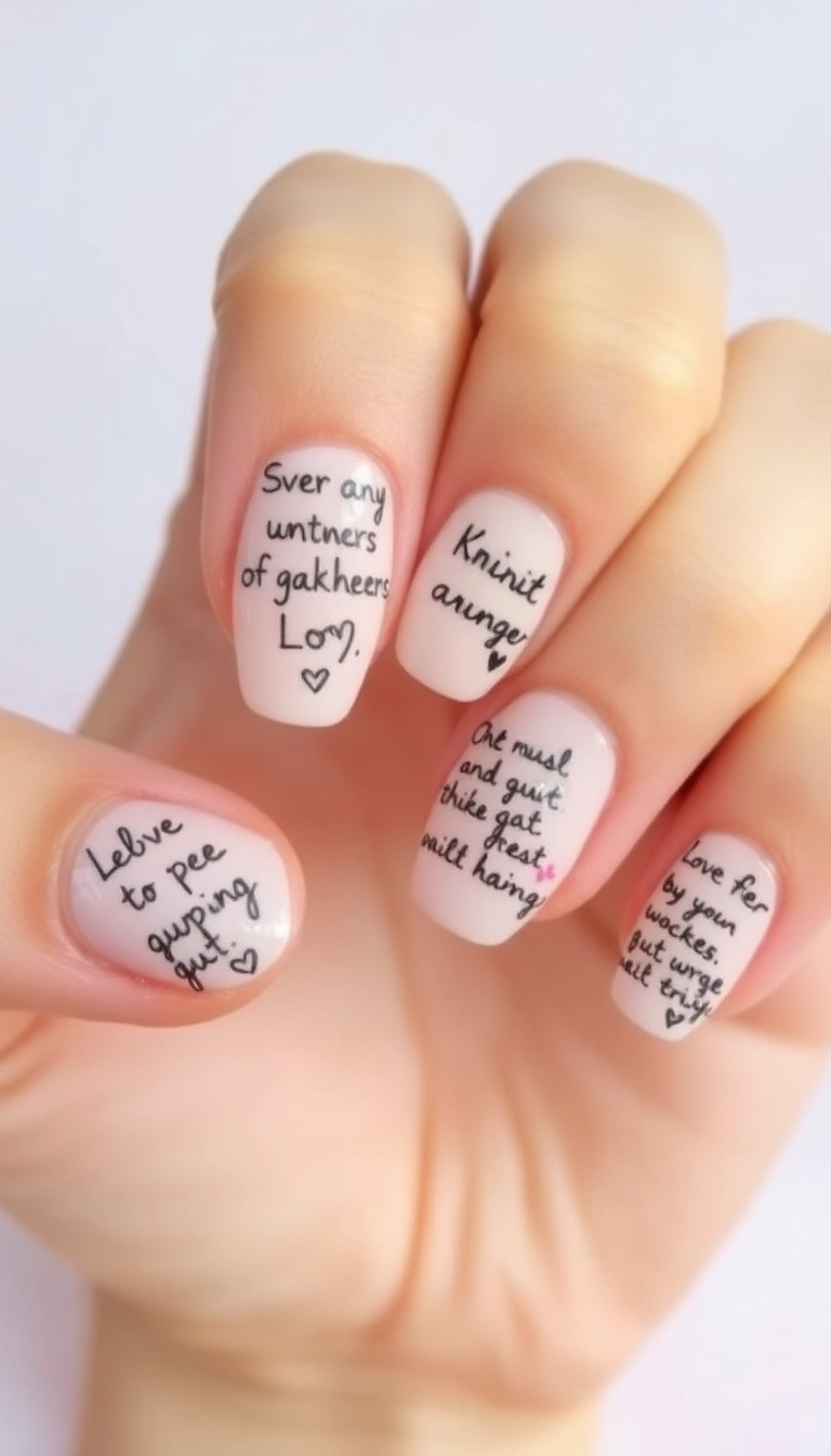 36 Fun Nail Ideas for Teens That Are So Cool, You’ll Want to Try Them All! - 14. Inspirational Quotes