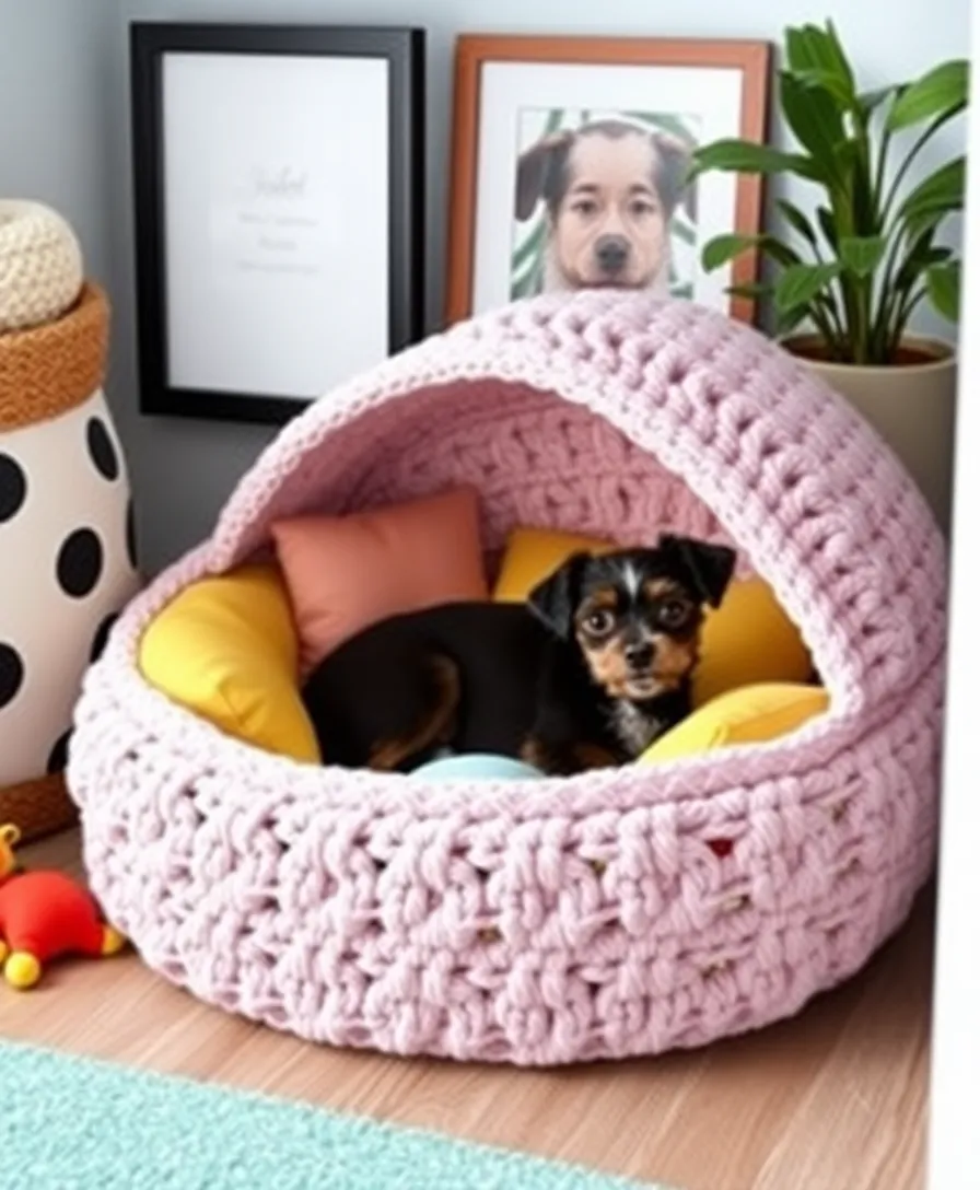 10 DIY Crochet Projects That Will Bring Comfort and Style to Your Home (Get Inspired by #2!) - 9. Crochet Pet Bed