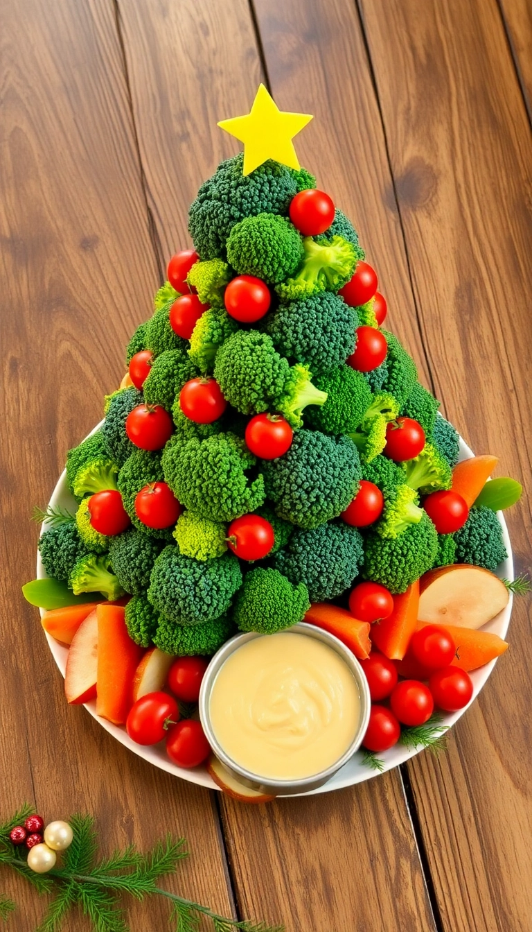 21 Festive Christmas Party Food Ideas That Will Wow Your Guests (You Won't Believe #10!) - 2. Christmas Tree Veggie Platter