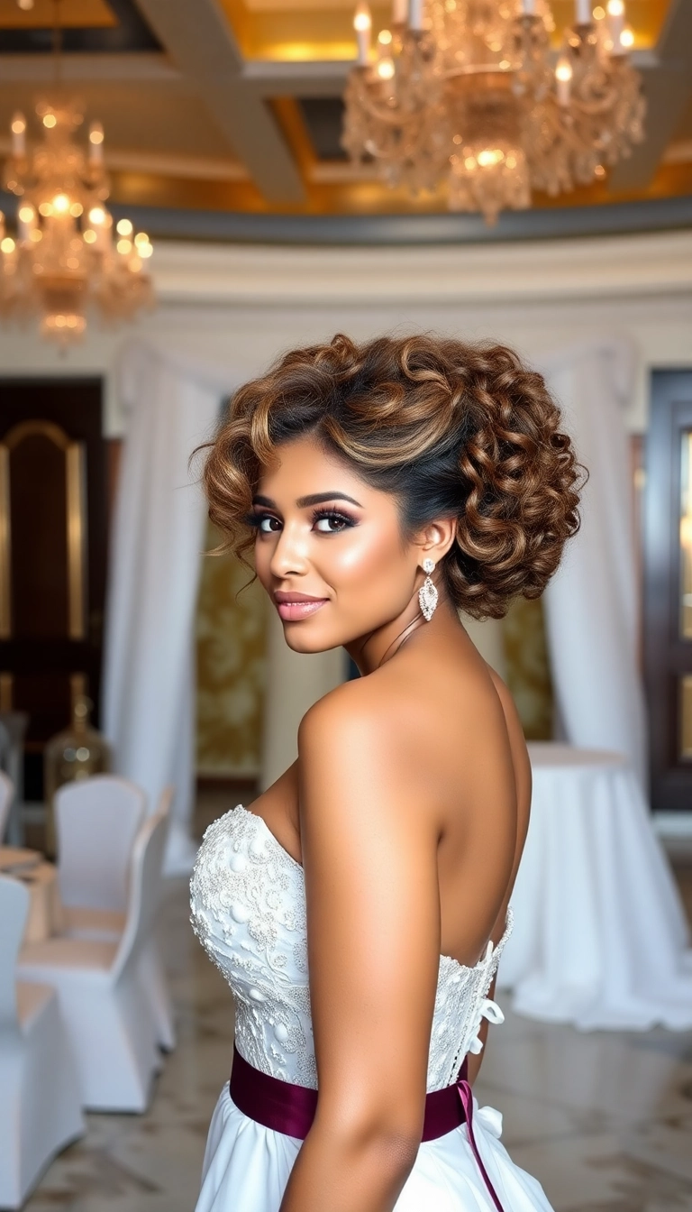 22 Chic Medium Hairstyles for the Mother of the Groom You Won't Believe Exist! - 12. Curly Updo