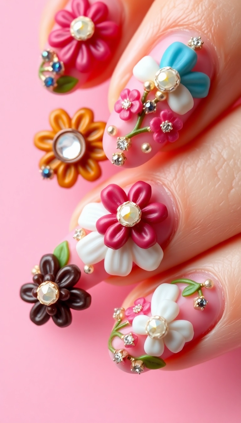 24 Punchy Nail Designs That'll Make You Want to DIY Right Now! - 9. 3D Nail Art