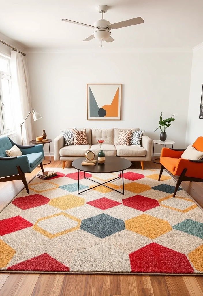 12 Stunning Mid-Century Modern Furniture Pieces That Will Transform Your Living Room! - 10. Retro Rugs