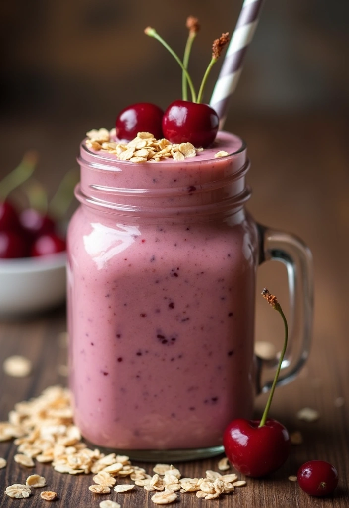 12 Delicious Cherry Smoothies That Will Kickstart Your Day! - 6. Cherry Oatmeal Smoothie