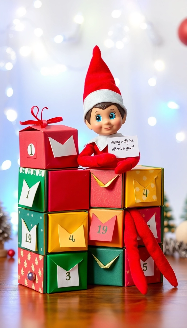 10 Easy Elf on the Shelf Ideas That'll Save Busy Parents Time and Stress! - 6. Elf’s Advent Calendar