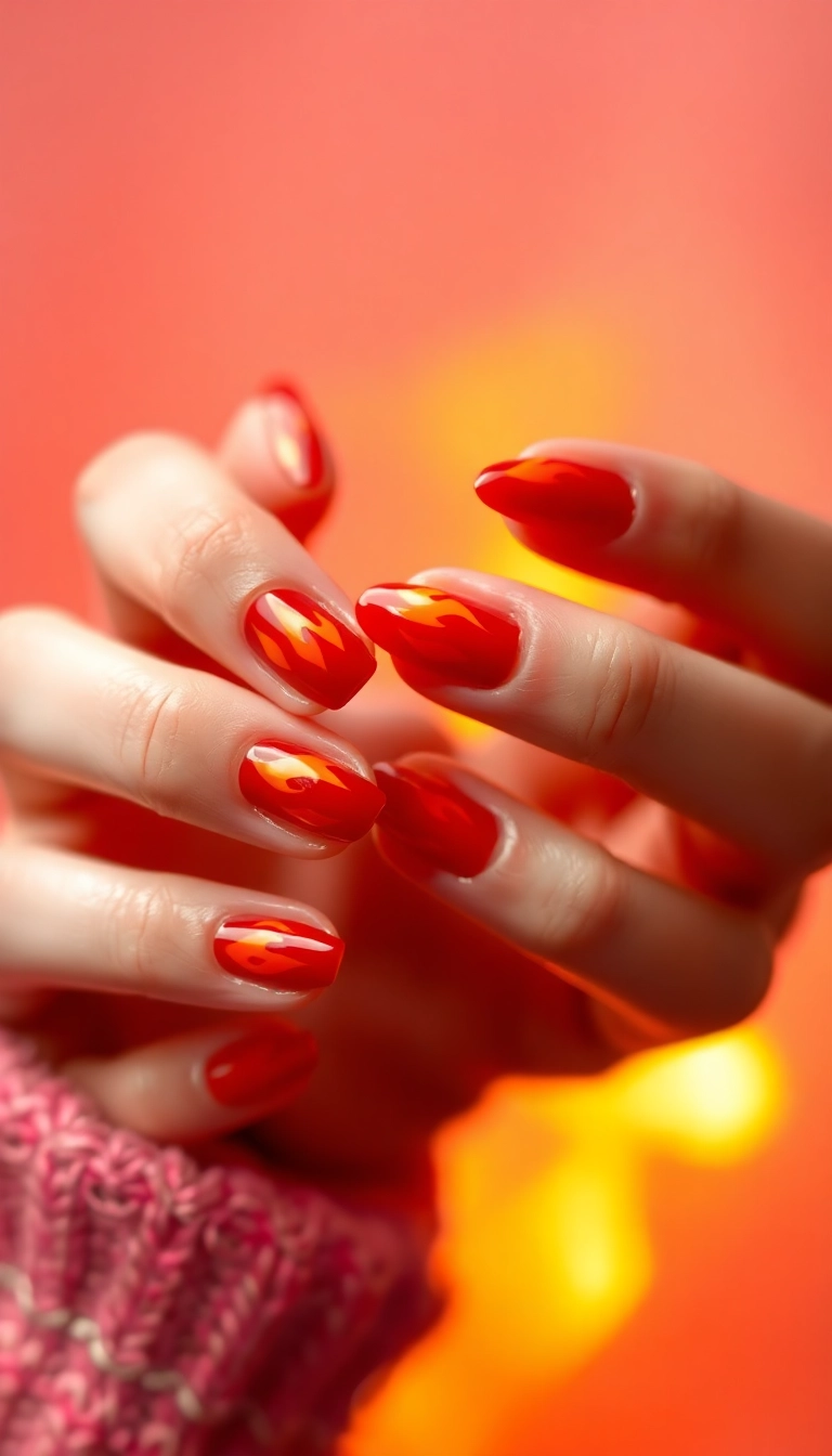 23 Fire Nail Inspirations That Will Ignite Your Creativity! - 1. Classic Flame Nail Art