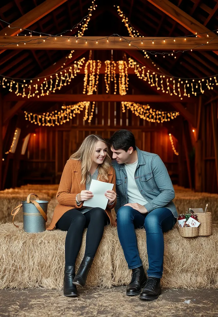 Take Your Love Outside: 8 Outdoor Valentine's Photoshoot Ideas You Can't Miss! - 5. Rustic Barn Romance