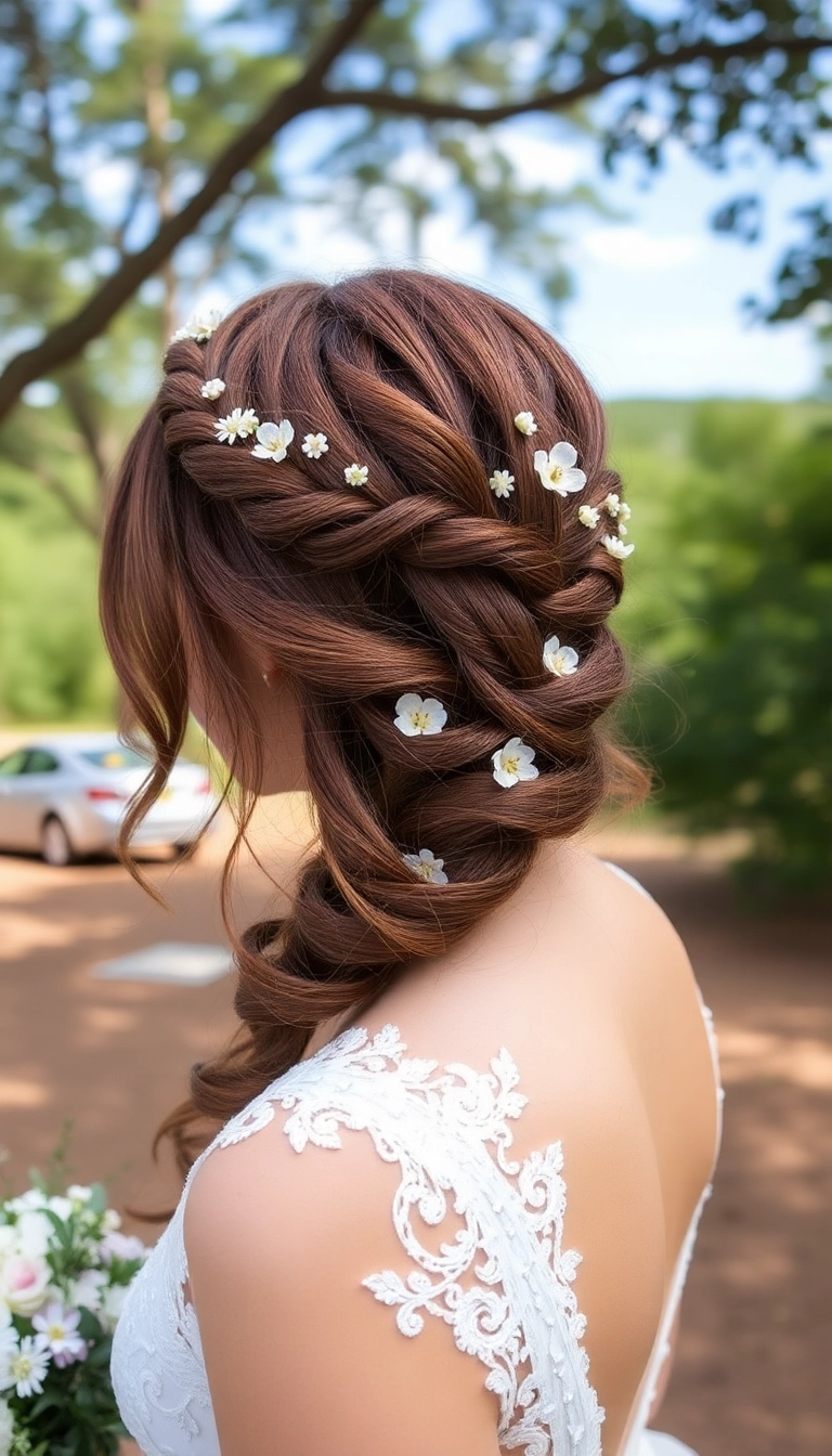 25 Romantic Wedding Hairstyles That Will Make Your Heart Melt (Especially #12!) - 13. Twisted Halo Braid