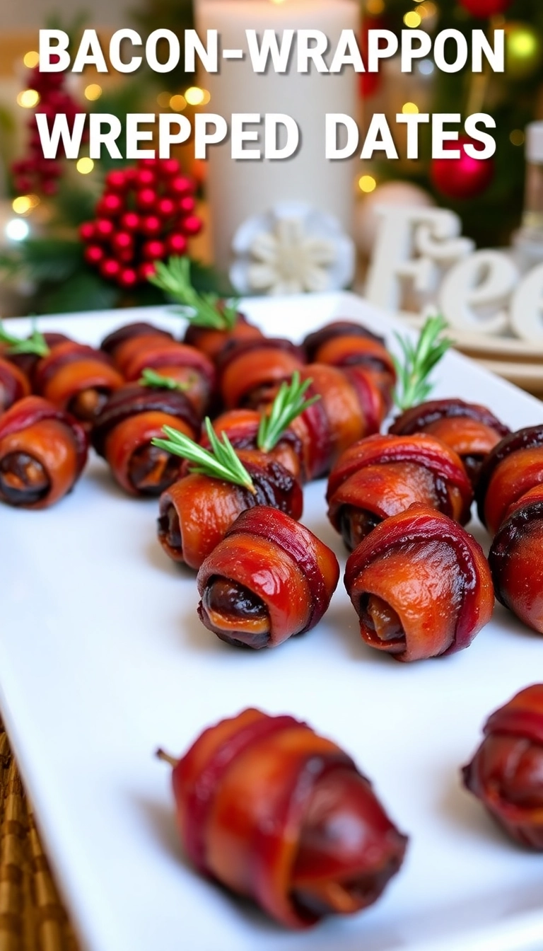 22 Festive Appetizers to Make Your Christmas Party Unforgettable (Don't Miss #7!) - 4. Bacon-Wrapped Dates