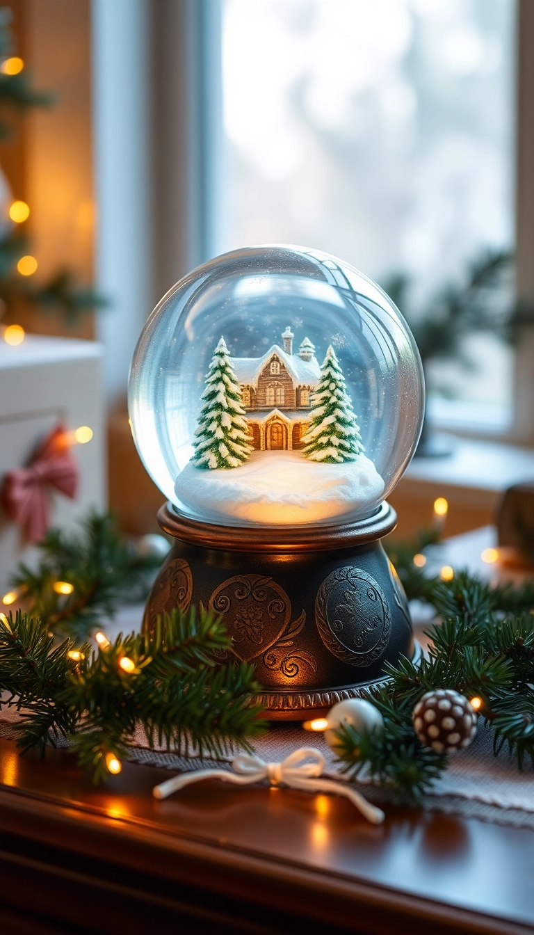 21 Christmas Desk Decorations That'll Transform Your Workspace into a Winter Wonderland! - Sparkling Snow Globes