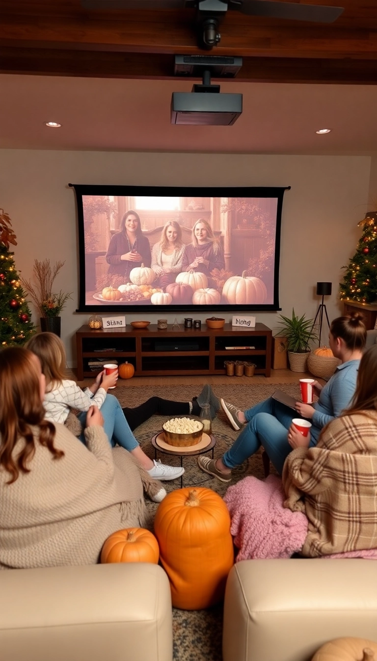 25 Friendsgiving Dinner Party Ideas That Will Make You the Host of the Year! - 9. Thanksgiving Movie Marathon