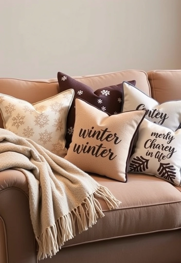 10 Cozy Winter Decor Ideas to Transform Your California Home into a Warm Retreat! - 8. Winter-Inspired Throw Pillows