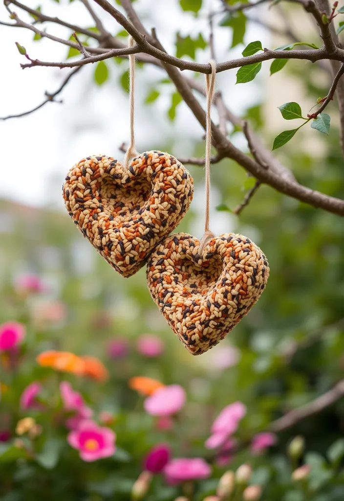 20 DIY Valentine's Day Projects That'll Impress Your Loved One (You’ll Want to Try #5!) - 18. DIY Heart-Shaped Bird Feeders