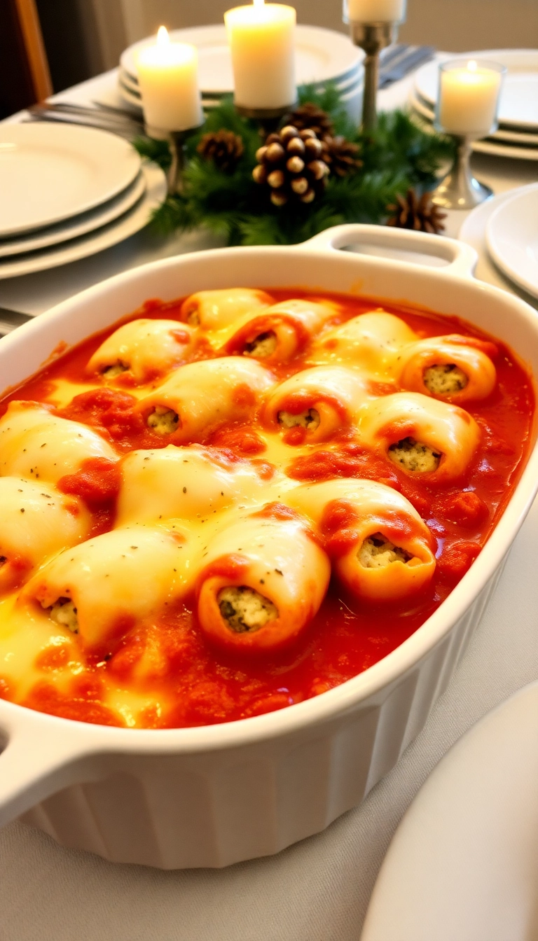 21 Christmas Pasta Recipe Ideas That'll Make Your Holiday Dinner Unforgettable! - 18. Three-Cheese Stuffed Shells