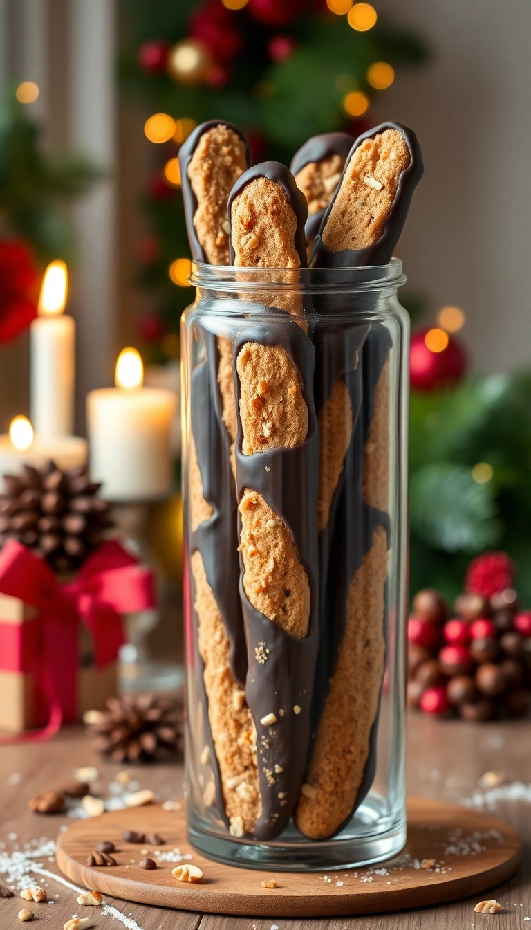 22 Christmas Cookies Ideas That'll Make Your Holidays Sweeter Than Ever! - 15. Chocolate-Dipped Biscotti