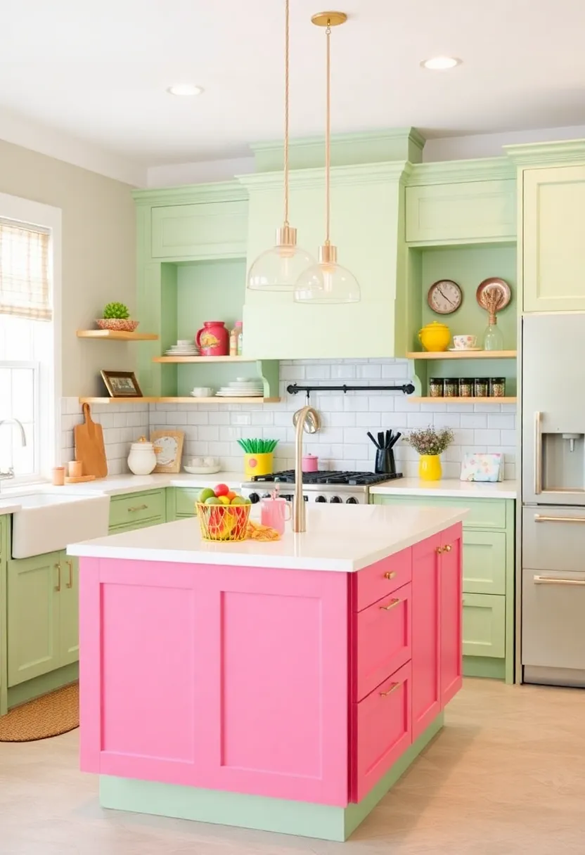 20 Colorful Kitchen Island Ideas That Will Brighten Your Home (Wait Till You See #7!) - 14. Whimsical Watermelon