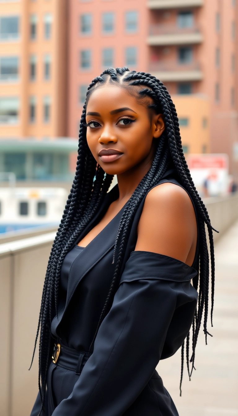 24 Stunning Braided Hairstyles for Black Women That Will Turn Heads! - 12. Ladder Braids