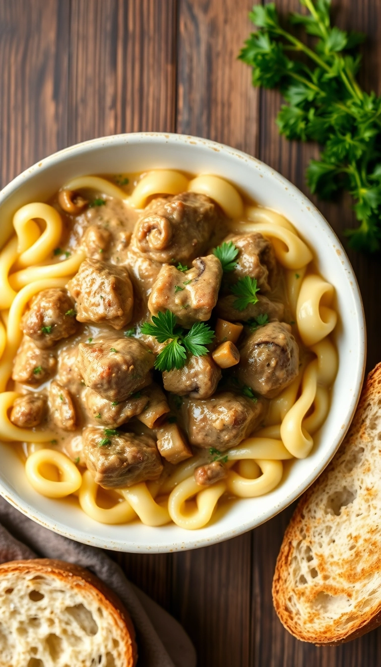 19 Quick and Easy Dinner Recipes with Ground Beef That Will Save Your Evenings! - 5. Beef Stroganoff