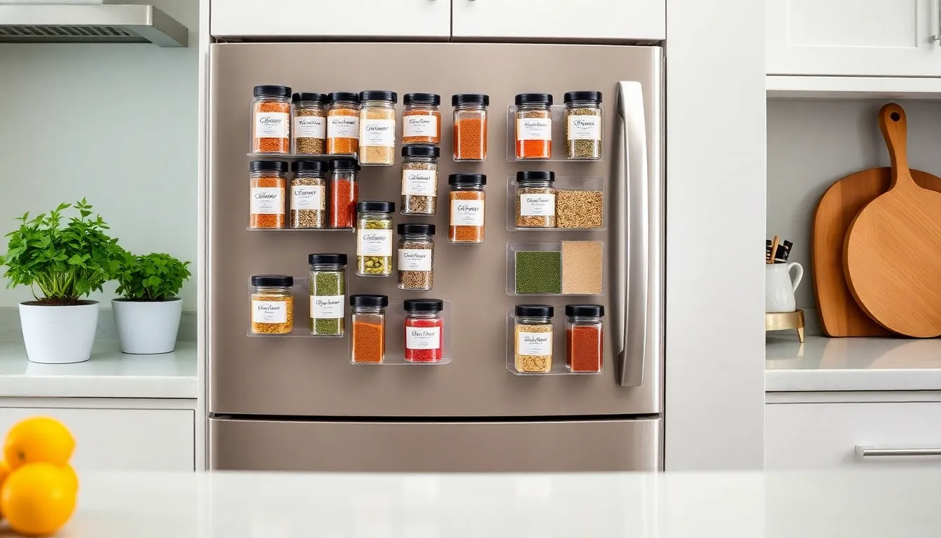 15 Kitchen Organization Hacks That'll Transform Your Space (You'll Love #6!) - 1. Magnetic Spice Jars