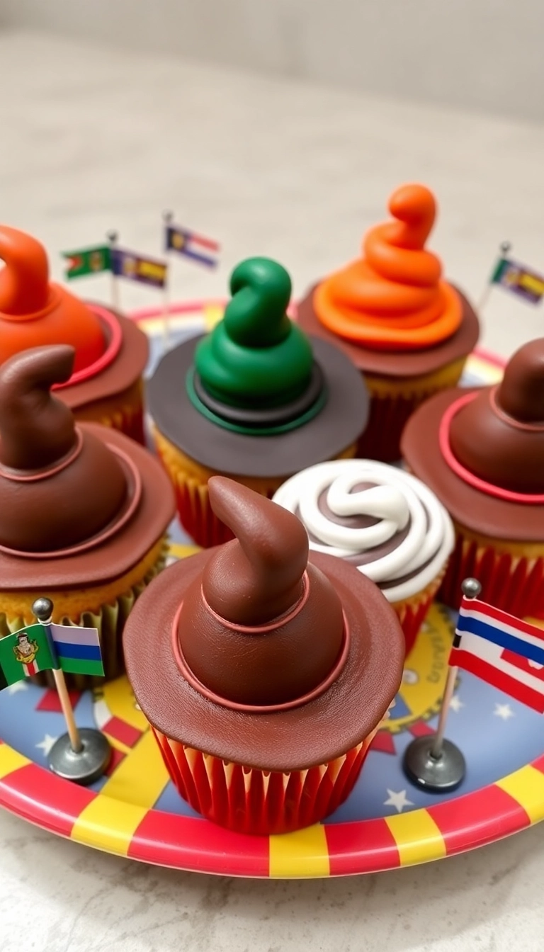 22 Harry Potter Dinner Ideas That'll Make You Feel Like You're at Hogwarts! - 9. Sorting Hat Cupcakes