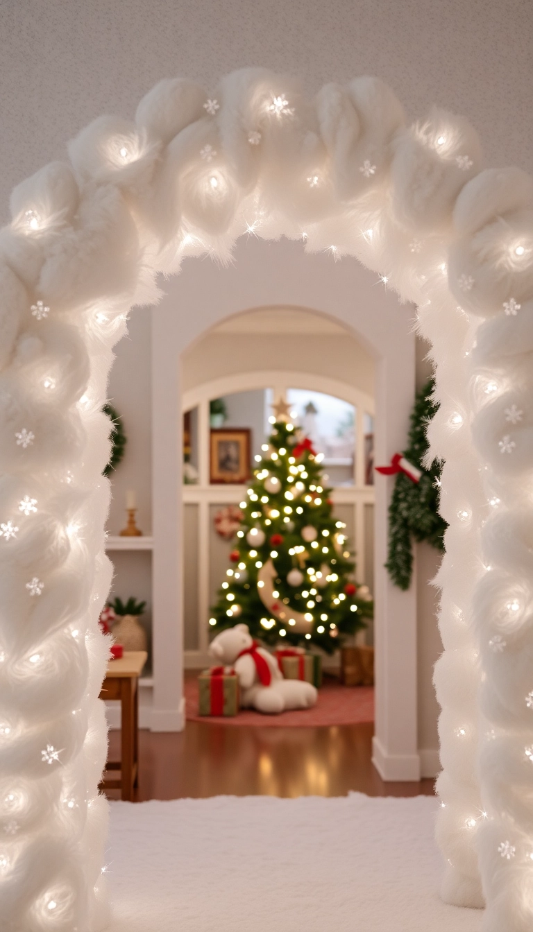 21 Stunning Christmas Archway Decor Ideas to Transform Your Indoor Space (You Won't Believe #14!) - 16. Sparkling Snowy Archway