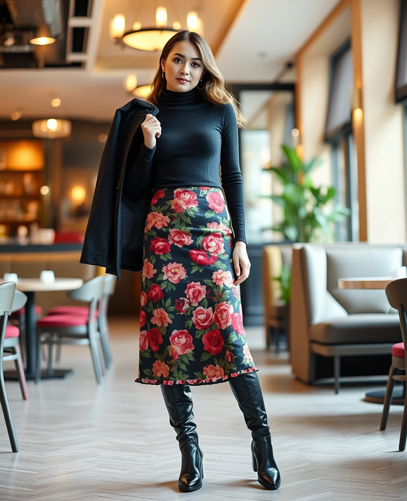 20 Effortlessly Chic Winter Outfits That'll Keep You Cozy and Stylish! - 2. Layered Turtleneck & Midi Skirt