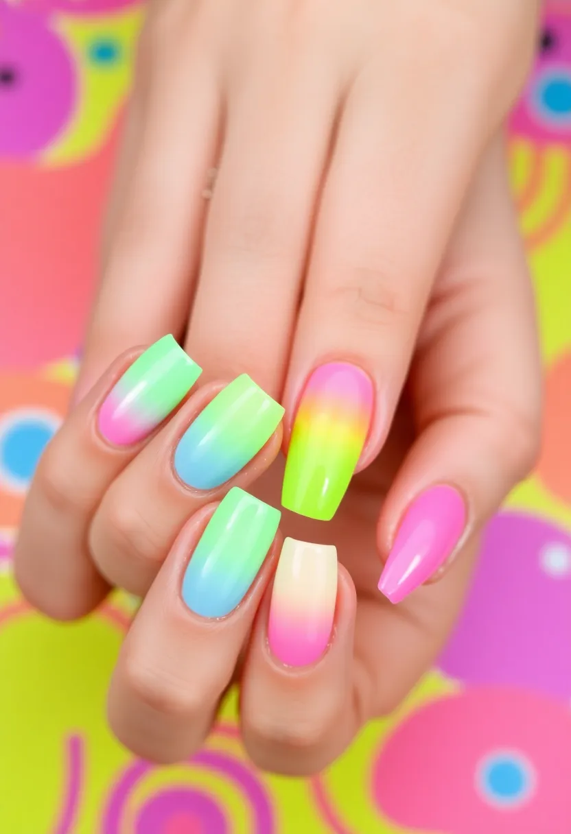 Spellbinding Arcane Nails: Transform Your Manicure Game - 10. Ethereal Glow: Neon and Pastel Fusion