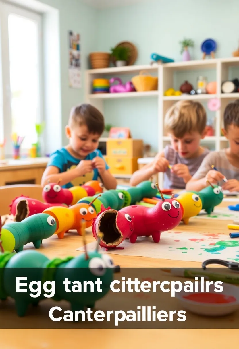 20 Fun Crafts for Kids That'll Keep Them Busy for Hours (You'll Love #15!) - 7. Egg Carton Caterpillars