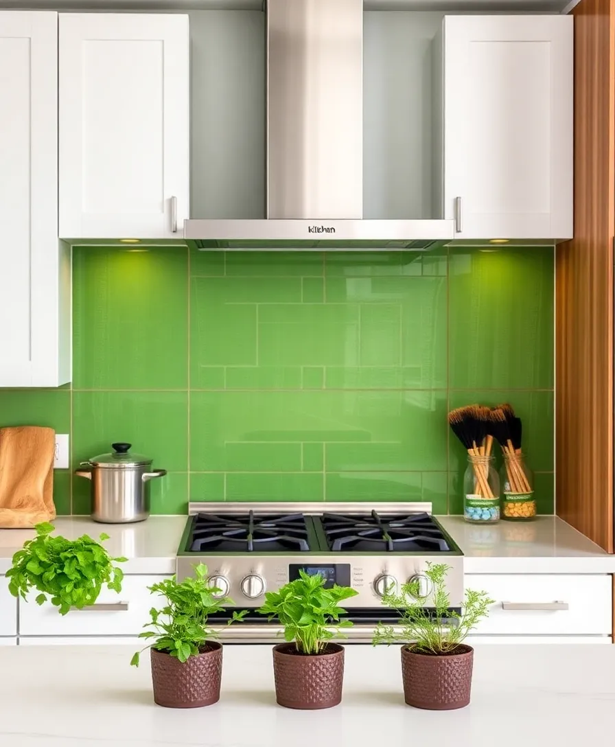 19 Modern Green Board Inspirations That Will Revamp Your Space! (Check Out #4!) - 10. Green Board Kitchen Backsplash