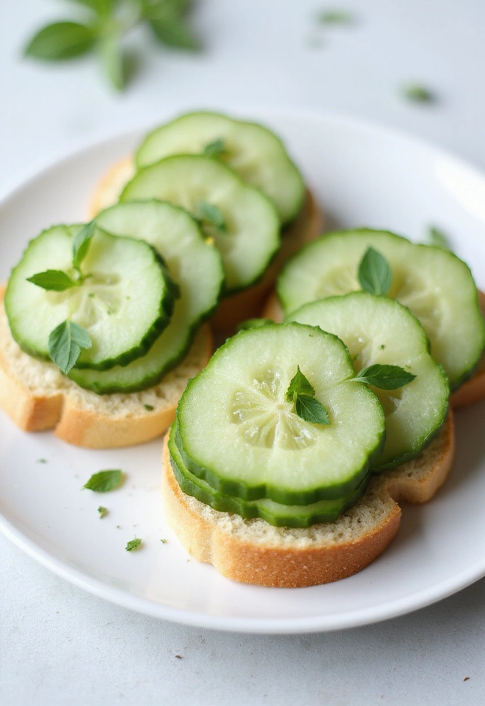 20 Healthy Snack Ideas That Are Quick and Easy to Make at Home (Say Goodbye to Junk Food!) - 16. Cucumber Sandwiches