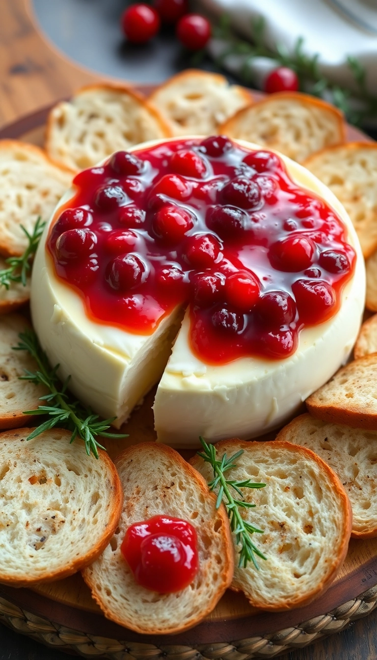 20 Delicious Christmas Eve Dinner Ideas to Impress Your Guests (You Won't Believe #12!) - 16. Baked Camembert with Cranberry Sauce