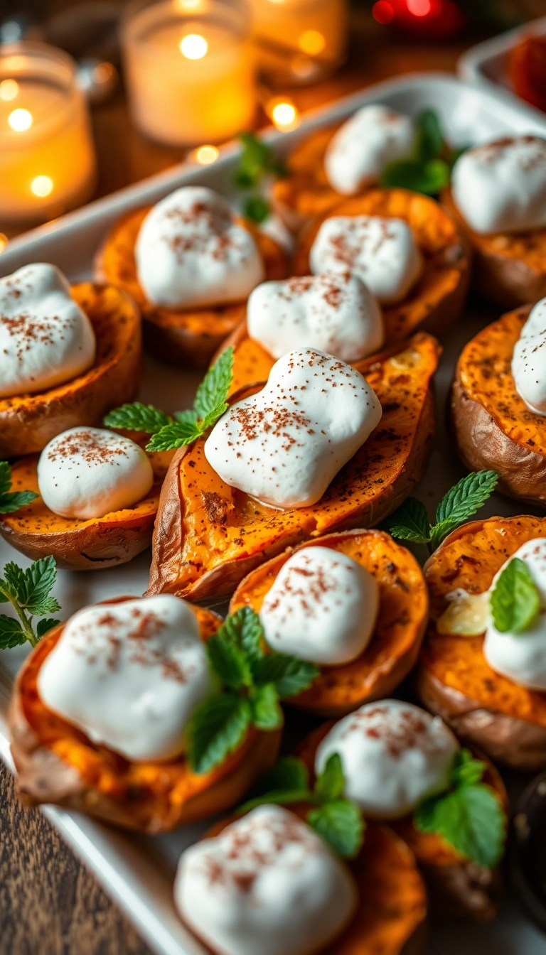 21 Christmas Party Food Ideas That Will Steal the Show (You Won't Believe #10!) - 7. Sweet Potato Bites with Marshmallow