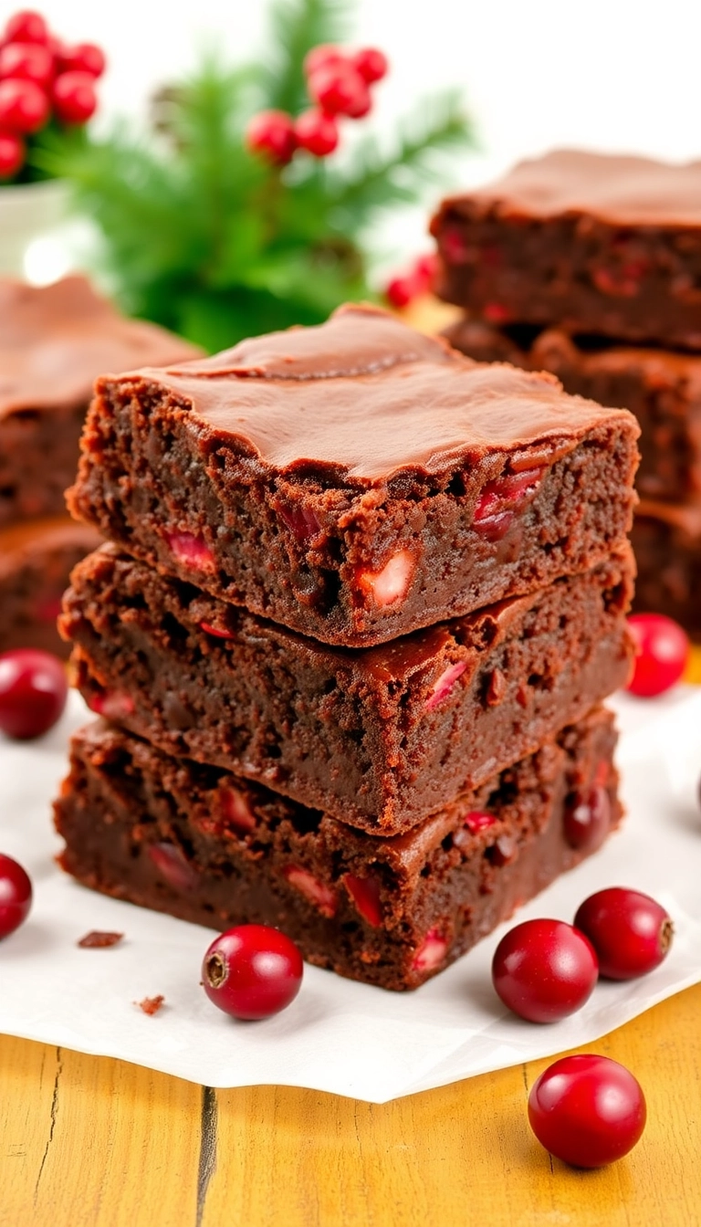 21 Irresistible Cranberry Dessert Recipes You’ll Want to Make This Holiday Season! - 20. Cranberry Fudge Brownies