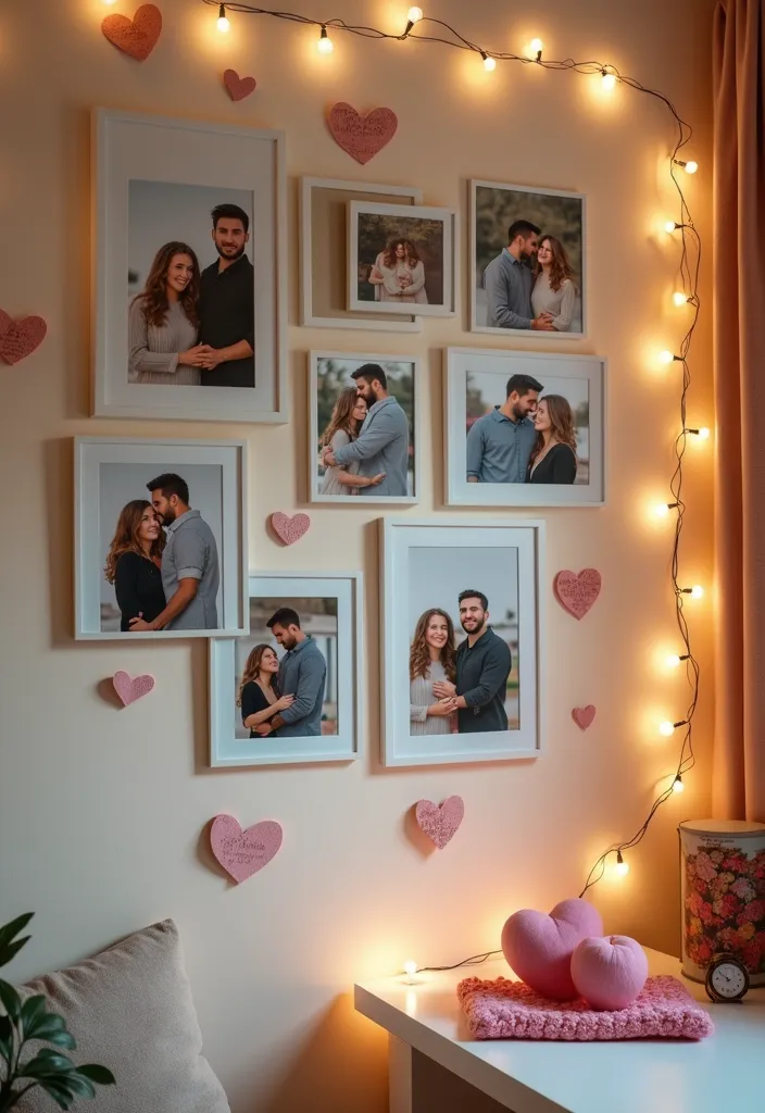 12 Cozy Valentine's Day Home Decor Ideas You Can't Miss This Year! - 12. Personalized Photo Displays