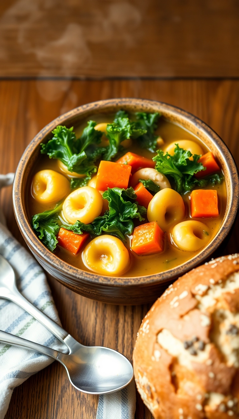 22 Chicken Tortellini Soup Ideas for a Cozy Night In (You Won't Want to Miss #10!) - 4. Rustic Chicken Tortellini Soup with Kale