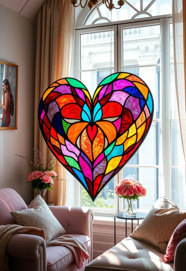 19 DIY Valentine's Day Wallpapers That Are So Easy to Create (You'll Want to Try #1!) - 14. Stained Glass Love